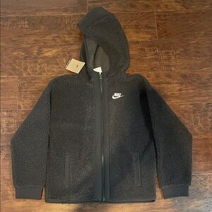 Kids Navy Blue Nike Sherpa Style Jacket